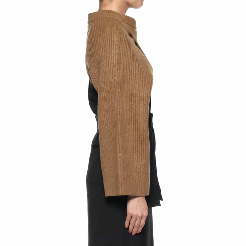 HYKE HYKE＜ハイク＞ リブニットシュラッグ CAMEL