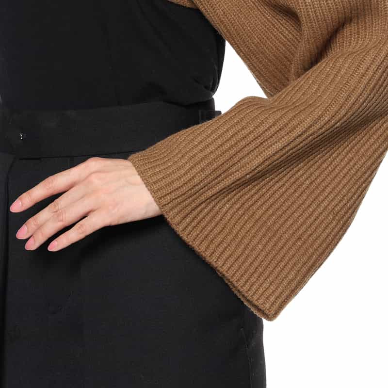 HYKE HYKE＜ハイク＞ リブニットシュラッグ CAMEL