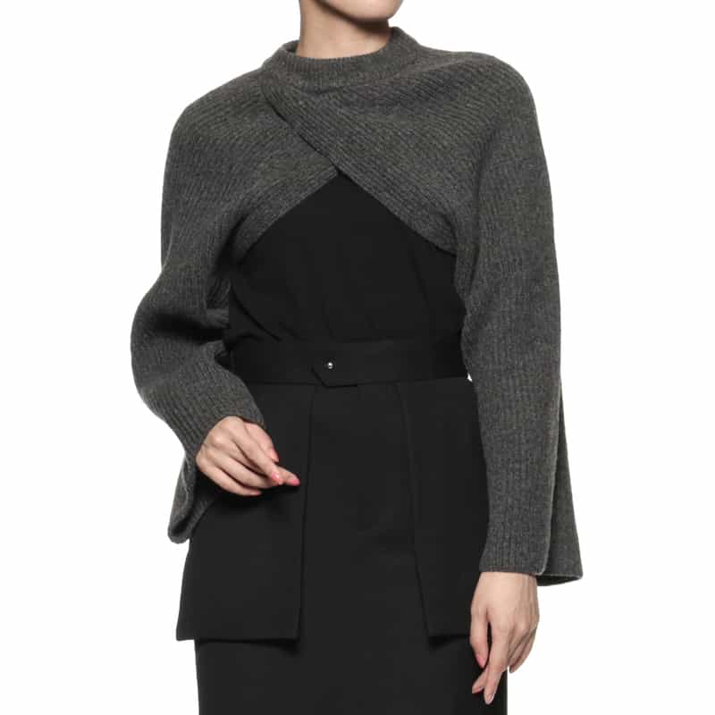 HYKE HYKE＜ハイク＞ リブニットシュラッグ GRAY