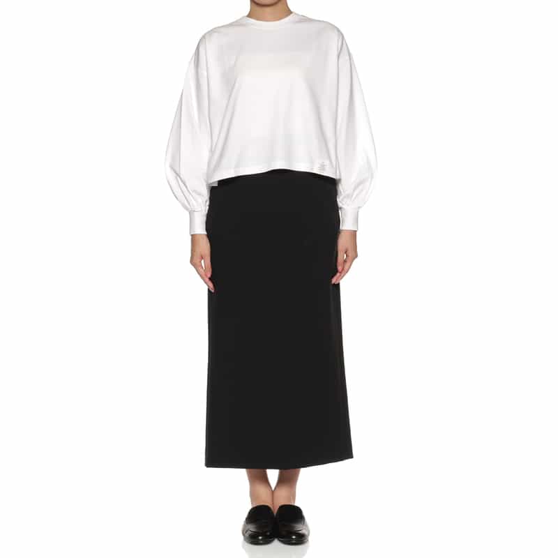 HYKE HYKE＜ハイク＞ クロップド丈クルーネックTシャツ WHITE