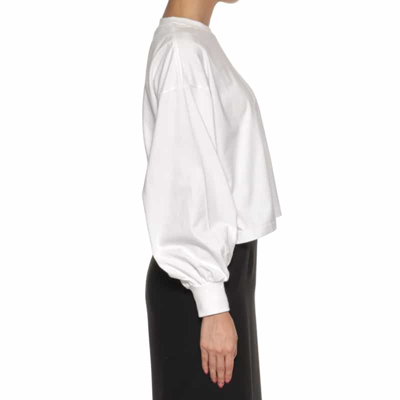 HYKE HYKE＜ハイク＞ クロップド丈クルーネックTシャツ WHITE