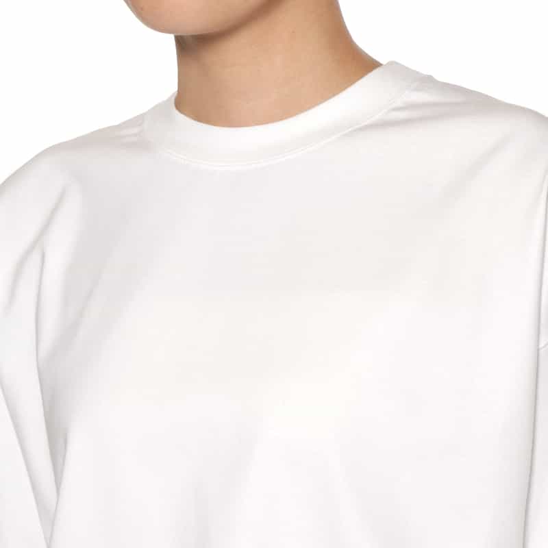 HYKE HYKE＜ハイク＞ クロップド丈クルーネックTシャツ WHITE