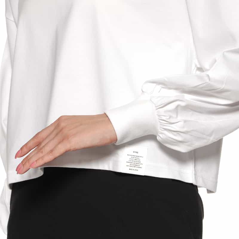 HYKE HYKE＜ハイク＞ クロップド丈クルーネックTシャツ WHITE