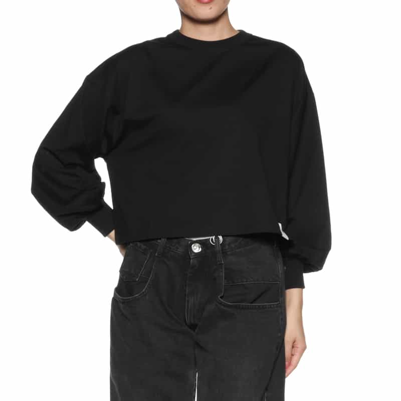HYKE HYKE＜ハイク＞ クロップド丈クルーネックTシャツ BLACK