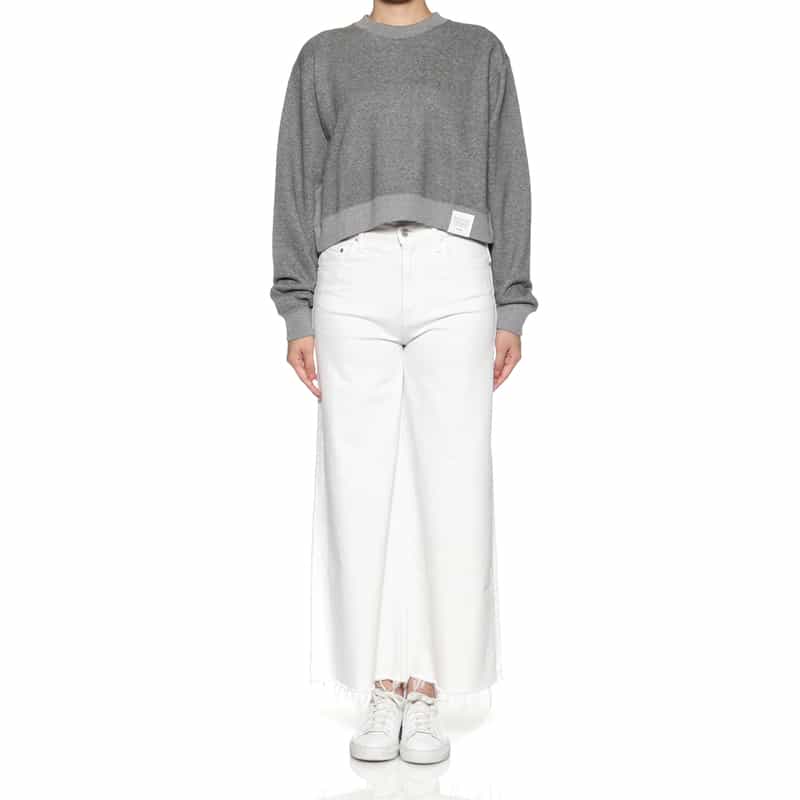 HYKE HYKE＜ハイク＞ クロップド丈スウェットプルオーバー GRAY