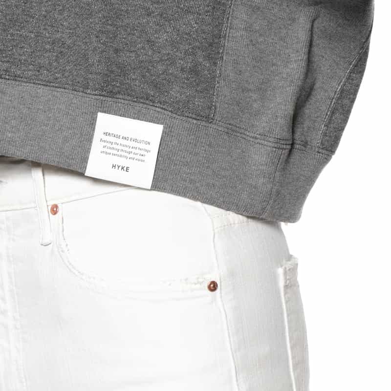 HYKE HYKE＜ハイク＞ クロップド丈スウェットプルオーバー GRAY