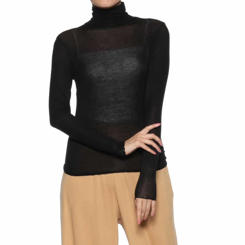 HYKE HYKE＜ハイク＞ タートルネックカットソー BLACK