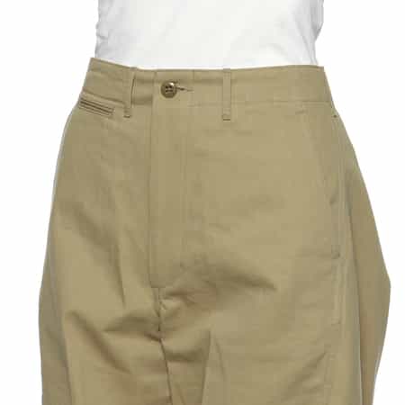 HYKE チノパンKHAKI サイズ1 HYKE] ハイク BARREL-LEG CHINO PANTS(KHAKI)