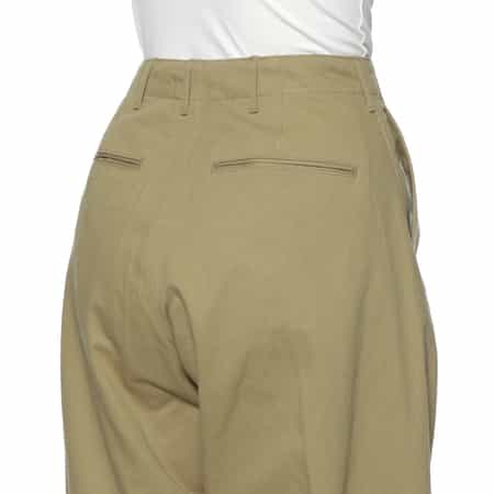 HYKE チノパンKHAKI サイズ1 T/C WEST POINT ARMY WIDE LEG CHINOS-ウェストポイントアーミー