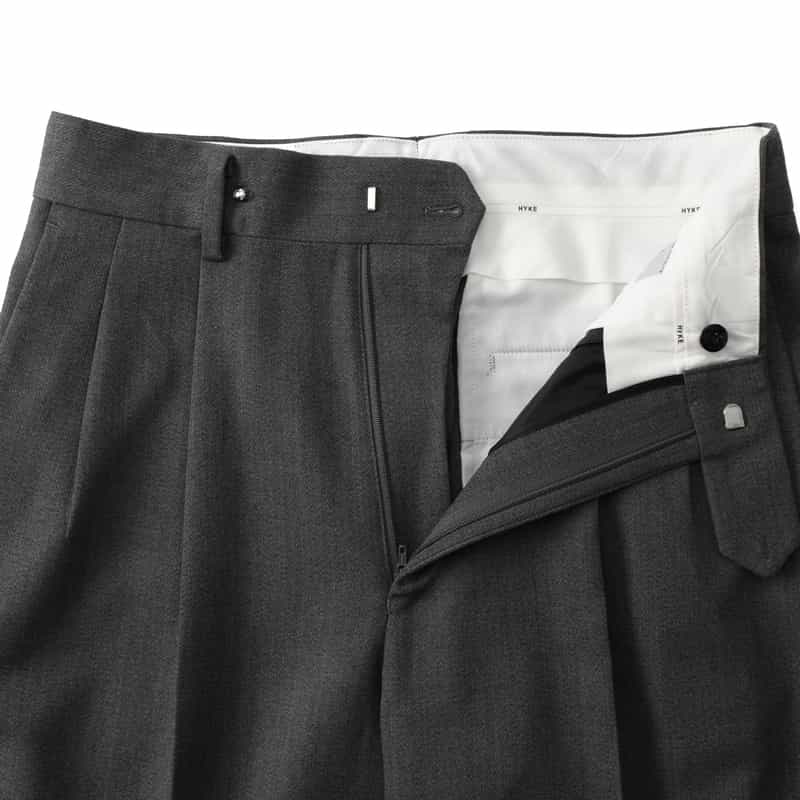 HYKE HYKE＜ハイク＞ バレルレッグパンツ GRAY