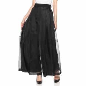 【美品】バーニーズニューヨーク-ウエストレースデザインワイドパンツ 体型カバー】穿いて感動！上品なのにラクちんワイドパンツ