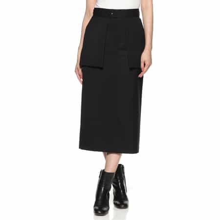 HYKE/ハイク/24SS/ドースキンミディスカート/タイトスカート HYKE - 1 HYKE DOESKIN MIDI SKIRT 黒 ドスキン スカートの通販