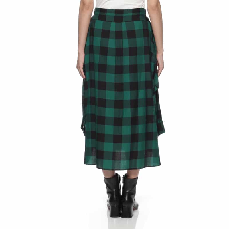 HYKE HYKE ＜ハイク＞ チェック柄シャツデザインスカート GREEN