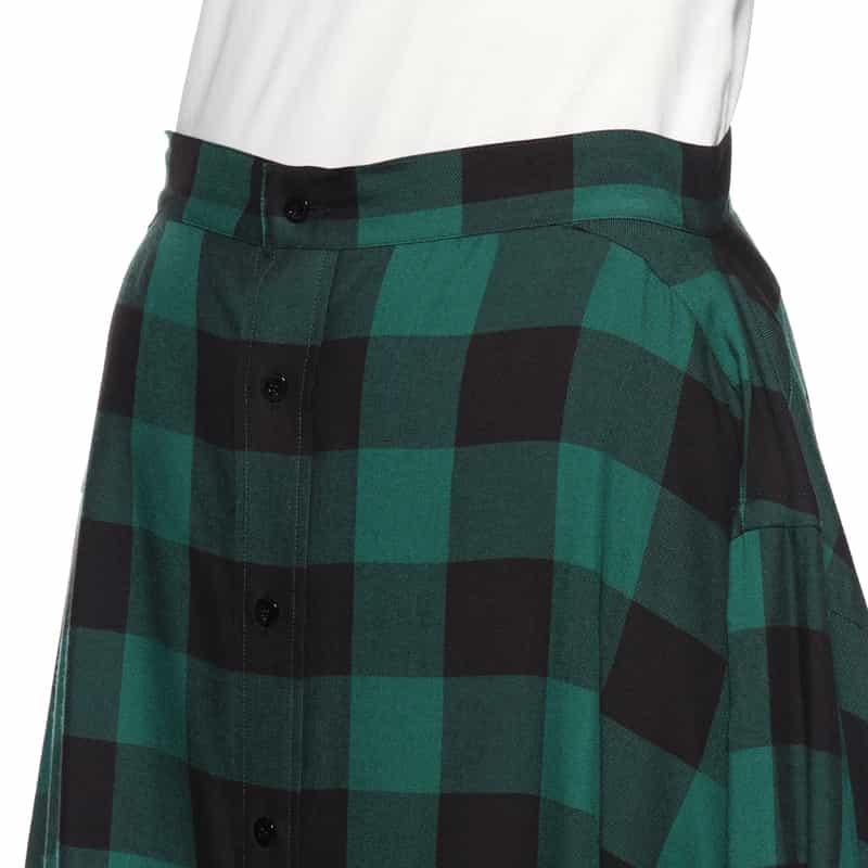 HYKE HYKE ＜ハイク＞ チェック柄シャツデザインスカート GREEN