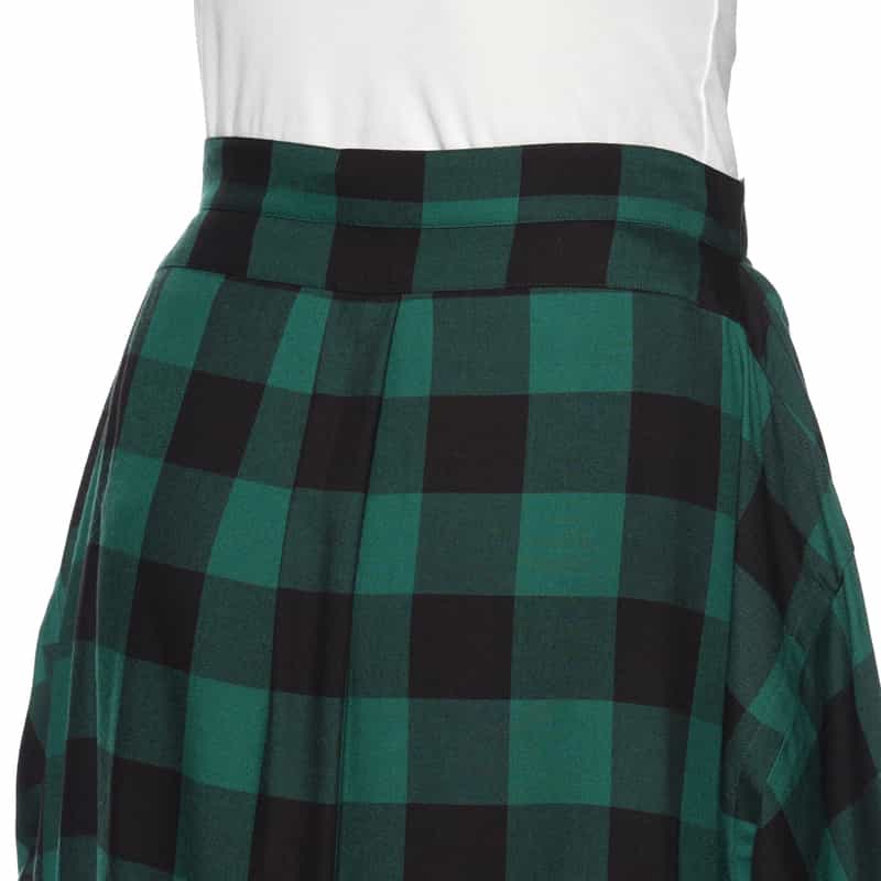 HYKE HYKE ＜ハイク＞ チェック柄シャツデザインスカート GREEN