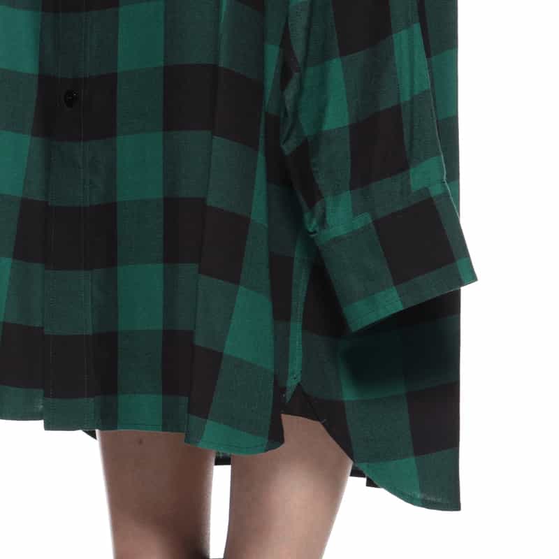 HYKE HYKE ＜ハイク＞ チェック柄シャツデザインスカート GREEN