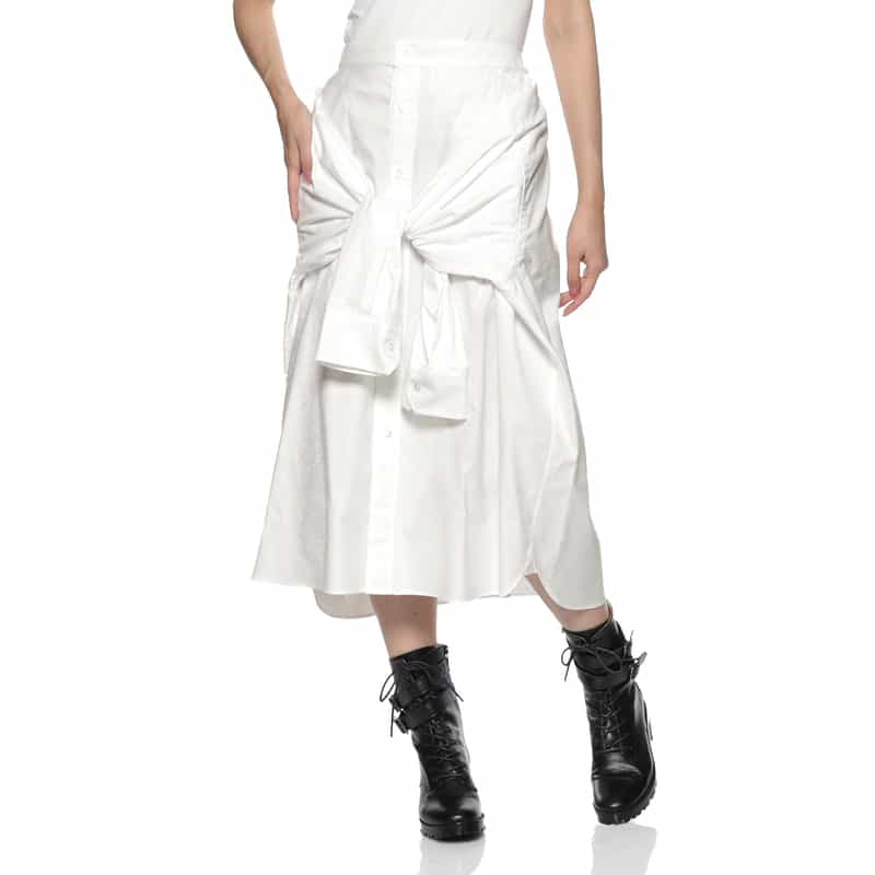 HYKE HYKE ＜ハイク＞オックスフォードシャツデザインスカート WHITE