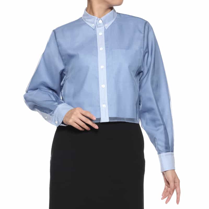 HYKE <ハイク> レイヤード シアー オクスフォードシャツ