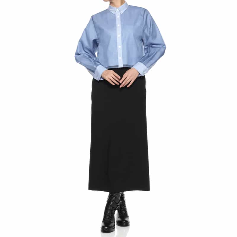 HYKE HYKE <ハイク> レイヤード シアー オクスフォードシャツ BLUE