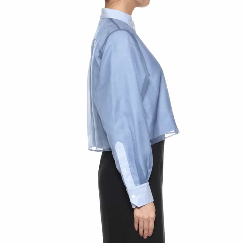 HYKE HYKE <ハイク> レイヤード シアー オクスフォードシャツ BLUE