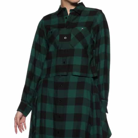 HYKE ＜ハイク＞ チェック柄クロップドシャツ