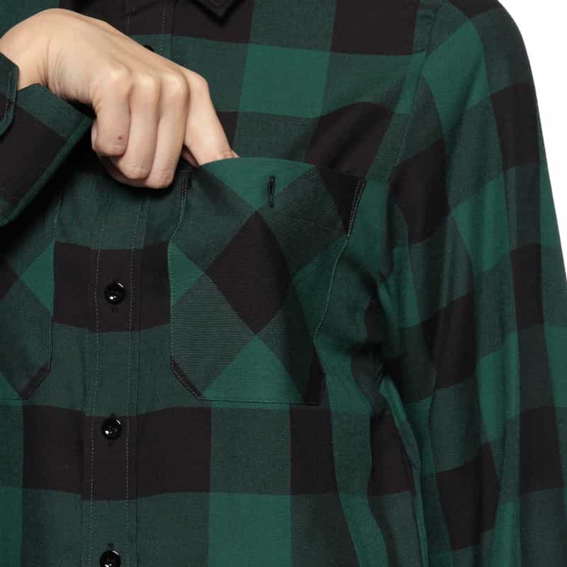 HYKE HYKE ＜ハイク＞ チェック柄クロップドシャツ GREEN