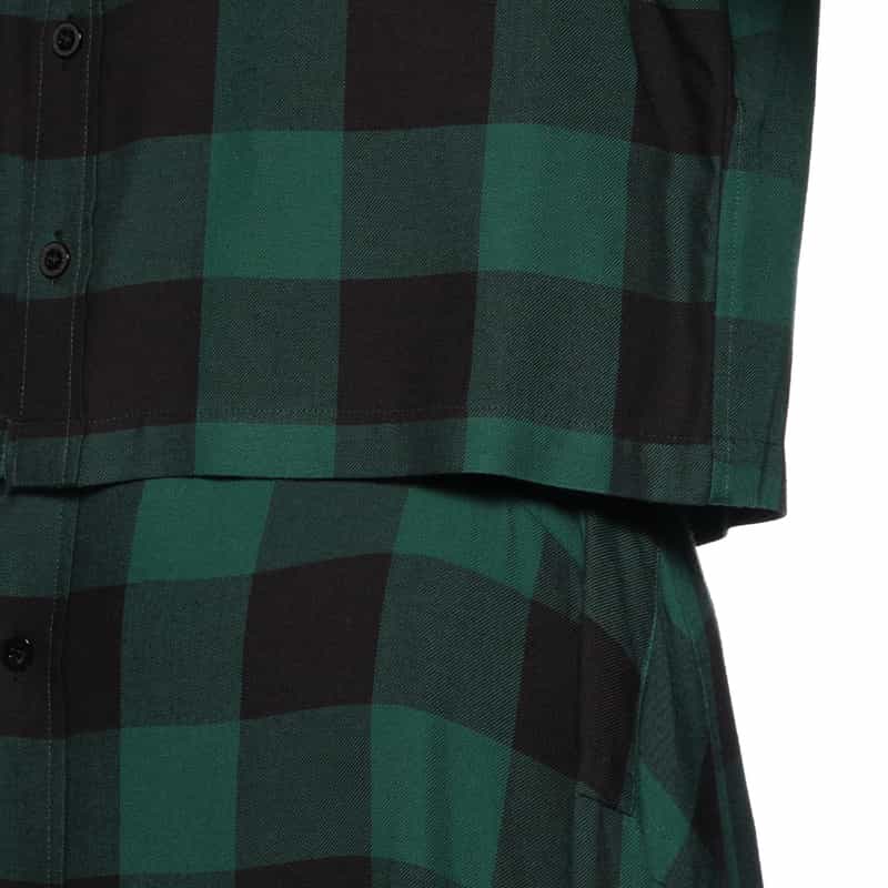 HYKE HYKE ＜ハイク＞ チェック柄クロップドシャツ GREEN