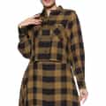 HYKE ＜ハイク＞ チェック柄クロップドシャツ