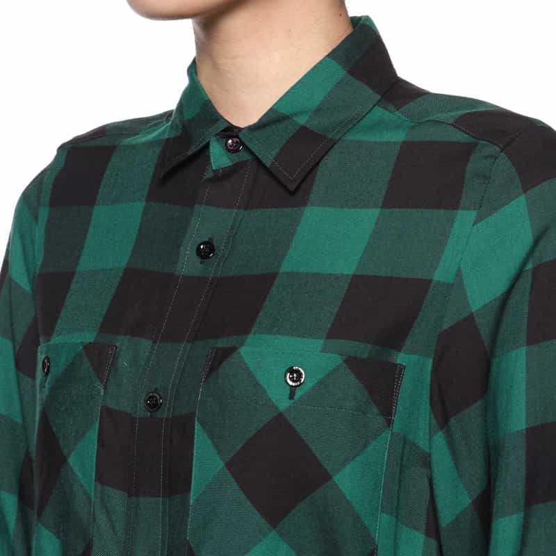 HYKE HYKE ＜ハイク＞ チェック柄ベルテッドシャツドレス GREEN