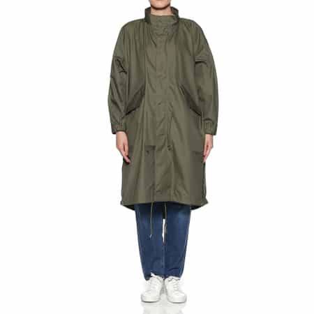 hyke ミリタリーコート XL カーキ HYKE PERTEX MILITARY COAT サイズ4