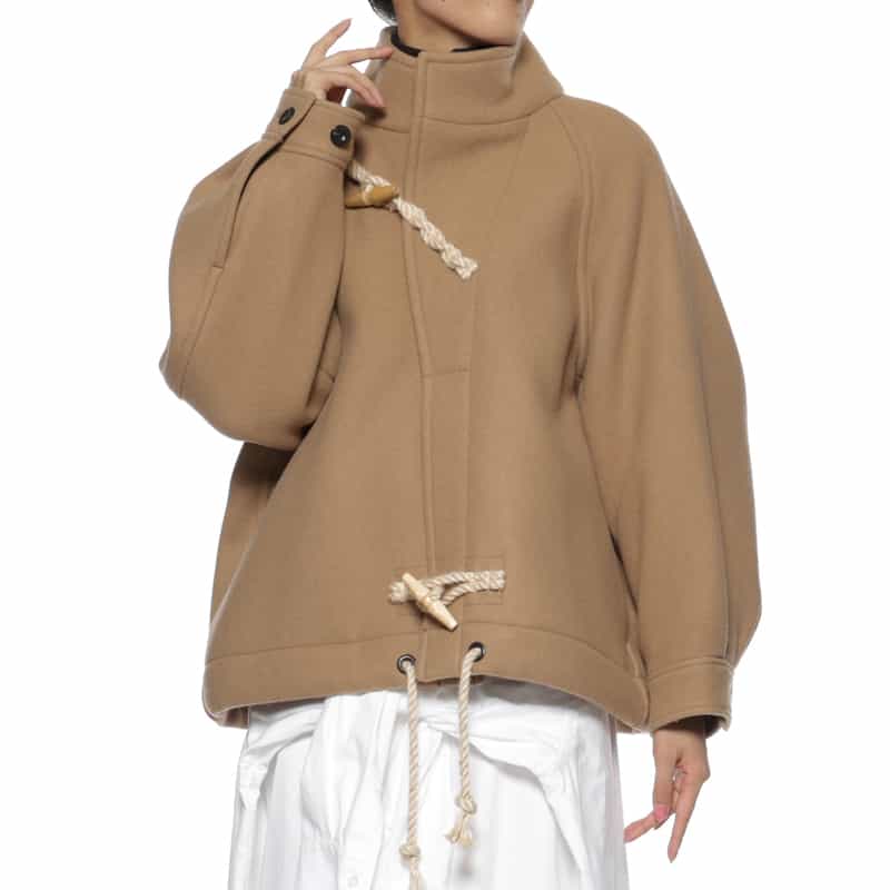 HYKE HYKE ＜ハイク＞ ダブルフェイスウール ハーフダッフルコート BEIGE