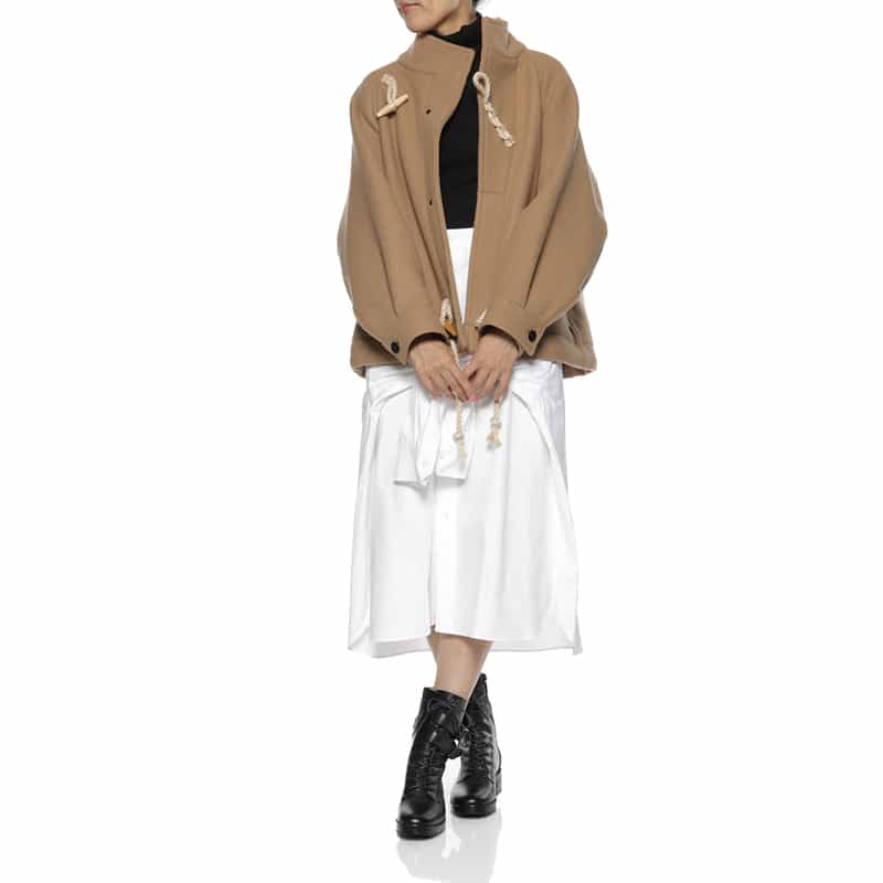 HYKE HYKE ＜ハイク＞ ダブルフェイスウール ハーフダッフルコート BEIGE