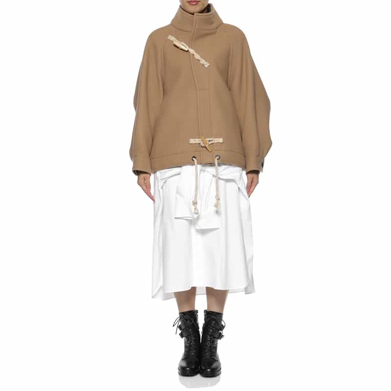 HYKE HYKE ＜ハイク＞ ダブルフェイスウール ハーフダッフルコート BEIGE