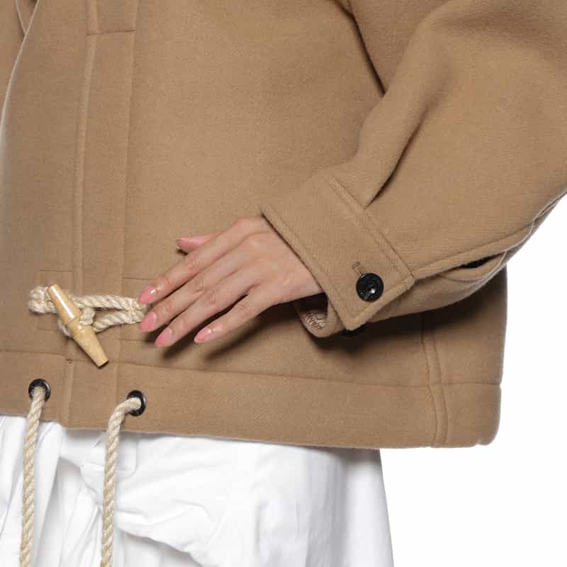 HYKE HYKE ＜ハイク＞ ダブルフェイスウール ハーフダッフルコート BEIGE