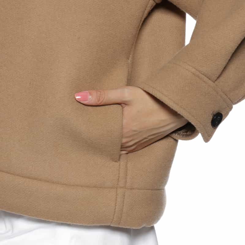 HYKE HYKE ＜ハイク＞ ダブルフェイスウール ハーフダッフルコート BEIGE