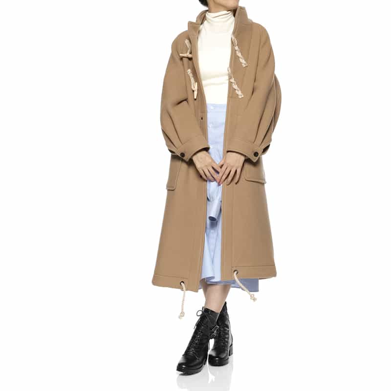 HYKE HYKE ＜ハイク＞ ダブルフェイスウール ダッフルコート BEIGE