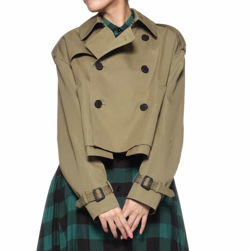 HYKE HYKE ＜ハイク＞ ビックフィット クロップド トレンチコート BEIGE