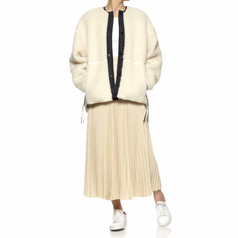 HYKE HYKE＜ハイク＞ フェイクムートンジャケット WHITE