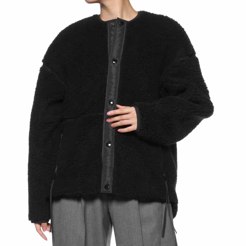 HYKE HYKE＜ハイク＞ フェイクムートンジャケット BLACK