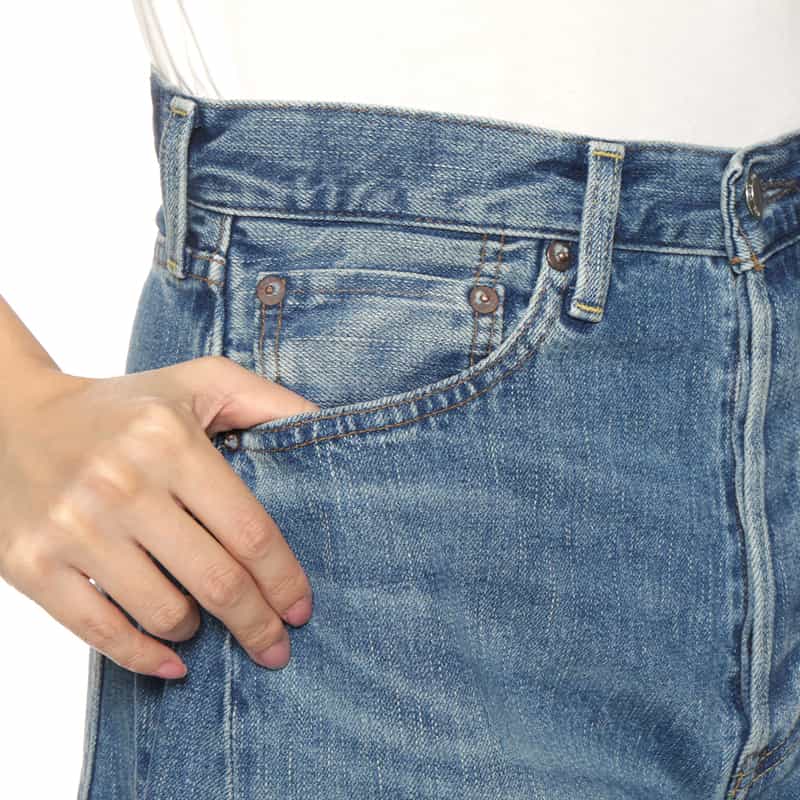 HYKE HYKE＜ハイク＞ バレルレッグデニムパンツ BLUE