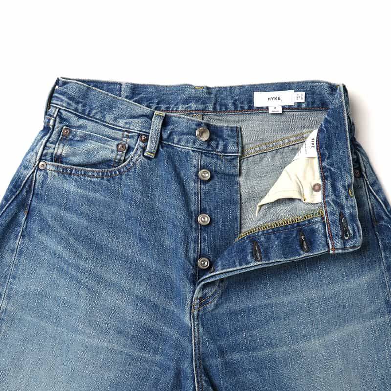 HYKE HYKE＜ハイク＞ バレルレッグデニムパンツ BLUE