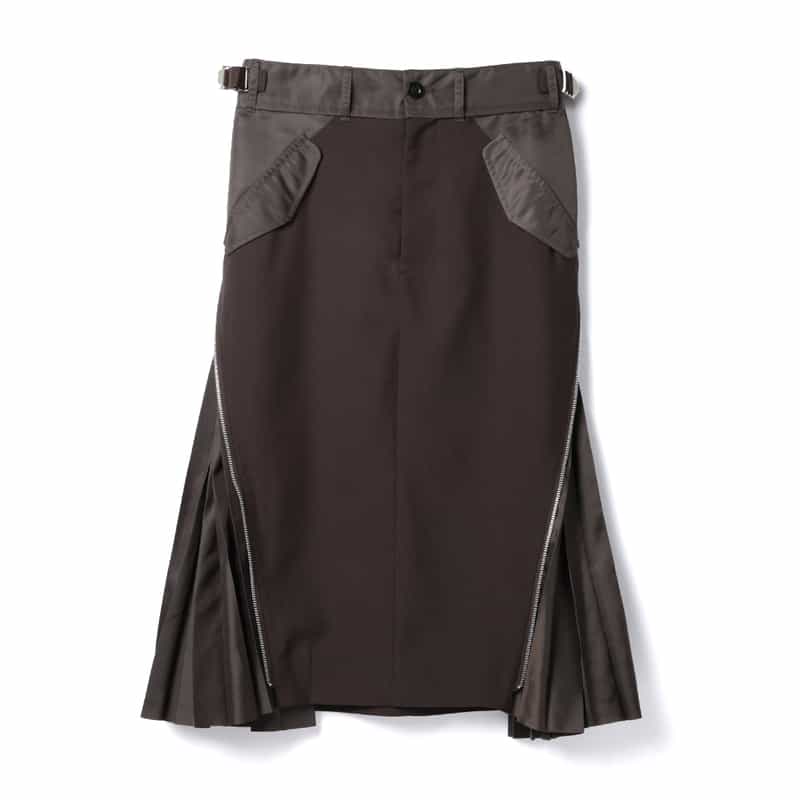 SACAI SACAI＜サカイ＞ コンビネーションスカート BROWN