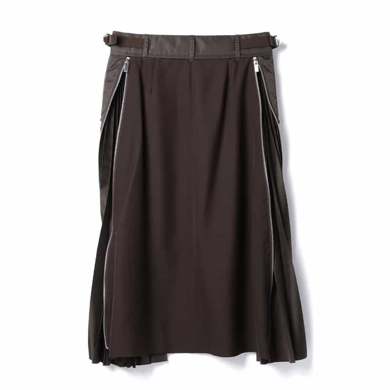 SACAI SACAI＜サカイ＞ コンビネーションスカート BROWN