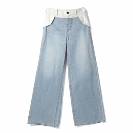 sacai■サカイ ベルト付き カーゴショーツデニム ハイウエスト SACAI＜サカイ＞ バイカラーデニムパンツ（2245855）｜SACAI