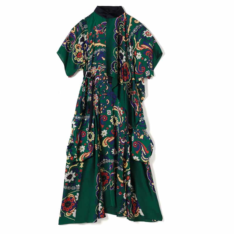 SACAI SACAI＜サカイ＞ フローラルプリントドレス GREEN