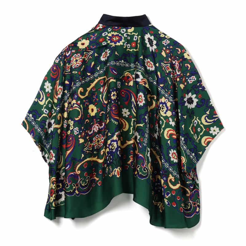 SACAI SACAI＜サカイ＞ フローラルプリントショートスリーブブラウス GREEN