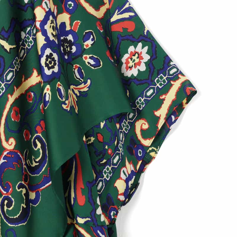 SACAI SACAI＜サカイ＞ フローラルプリントショートスリーブブラウス GREEN