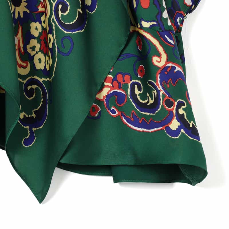 SACAI SACAI＜サカイ＞ フローラルプリントショートスリーブブラウス GREEN