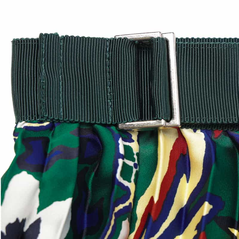 SACAI SACAI＜サカイ＞ フローラル柄プリーツスカート GREEN