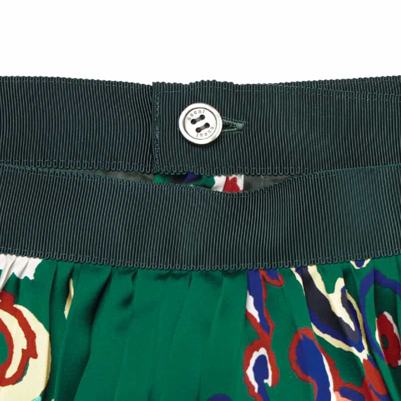 SACAI SACAI＜サカイ＞ フローラル柄プリーツスカート GREEN